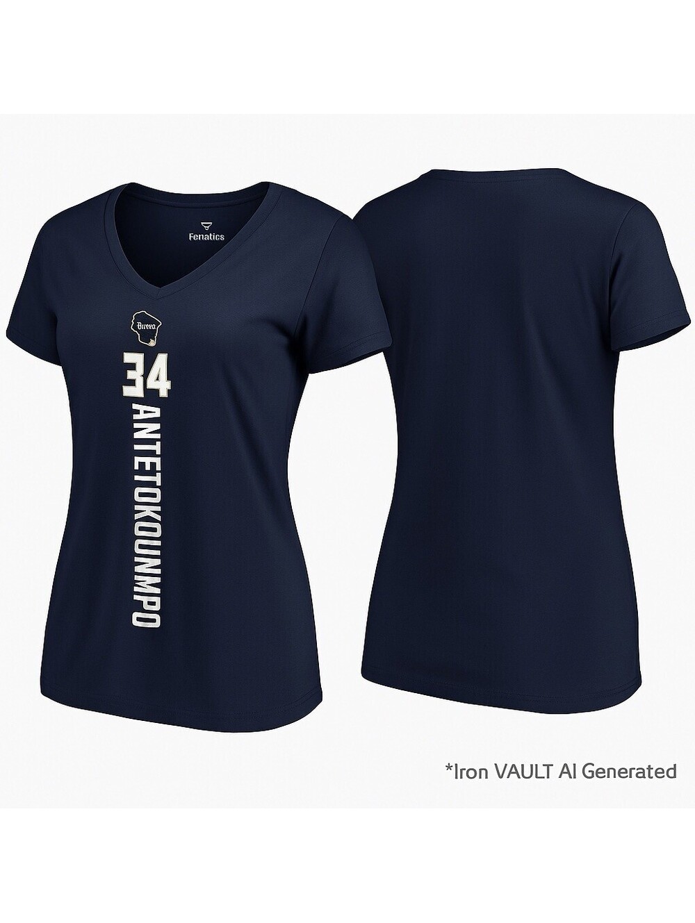 Giannis Antetokounmpo Milwaukee Bucks Womens Medium Navy Fanatics T Shirt